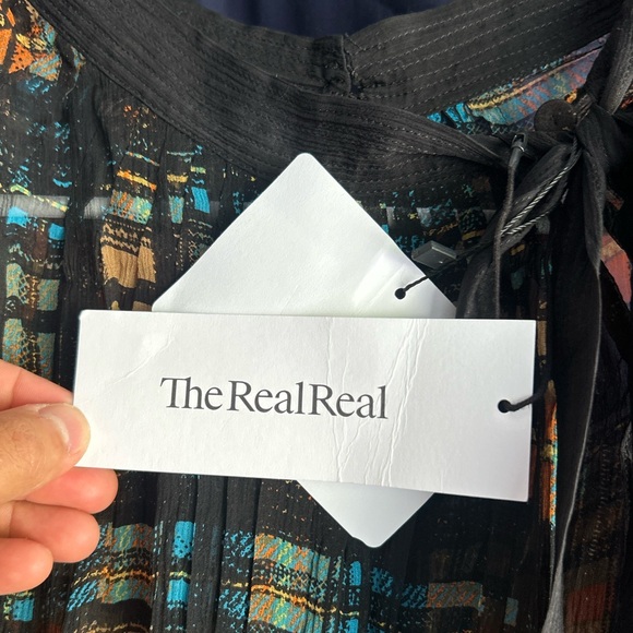 Prada Black Dress with Orange and Blue Plaid - Picture 4 of 7